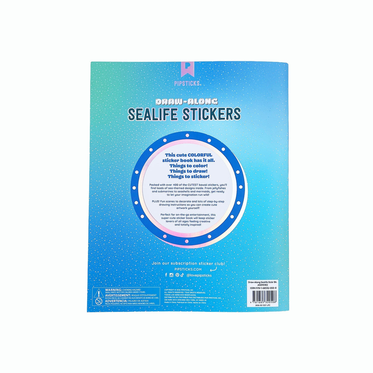 Draw-Along Sealife Sticker Book | Pipsticks