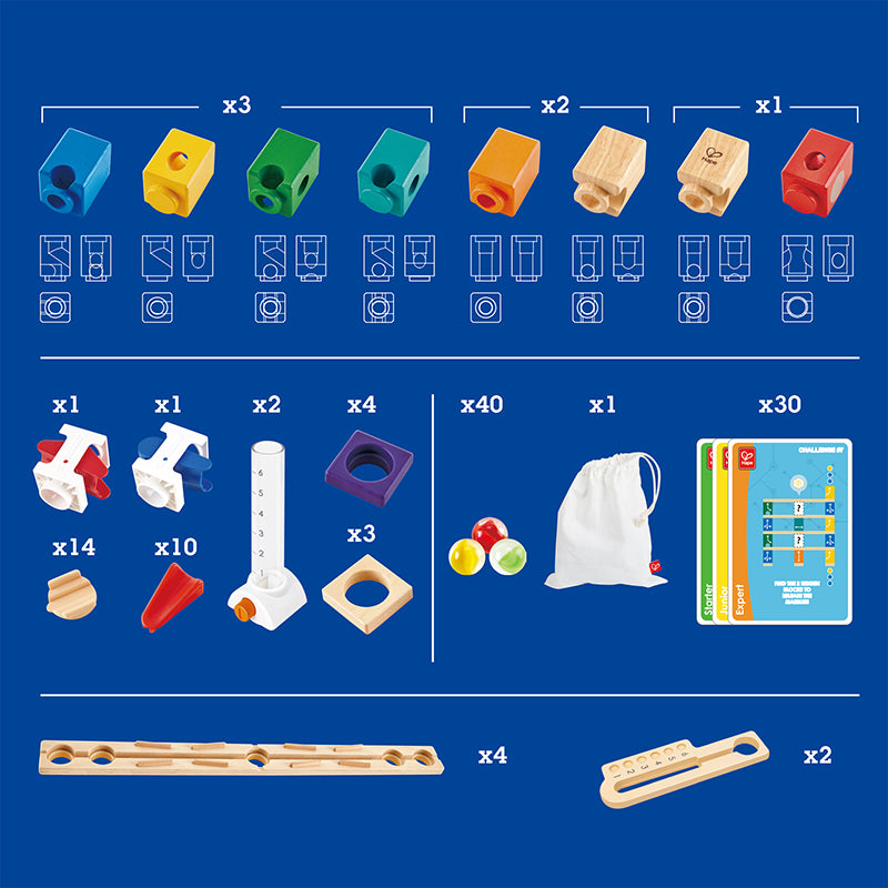 Quadrilla Basic Coding Set Marble Run | Hape - LOCAL PICK UP