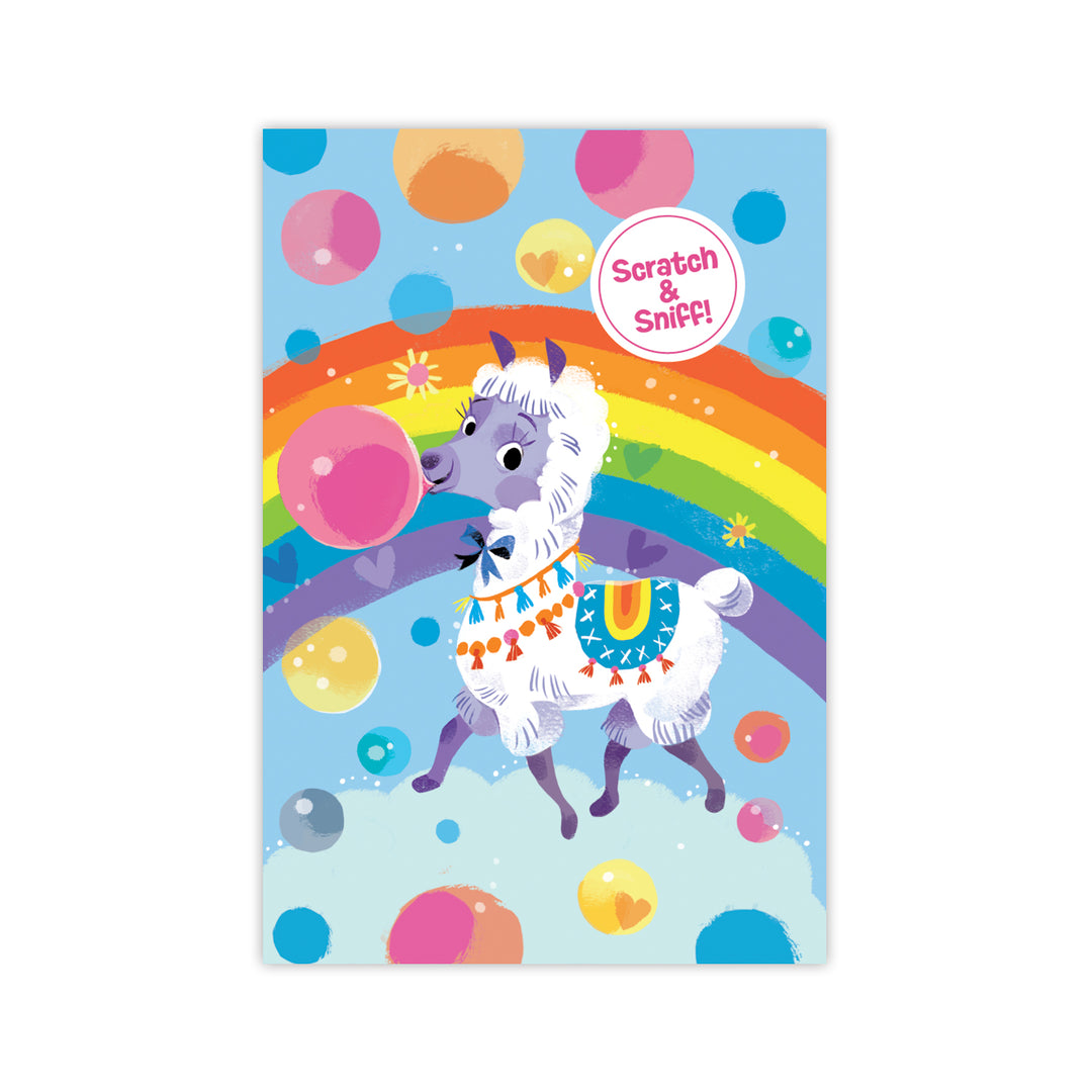 Scratch & Sniff Bubblegum Llama Gift Enclosure Card