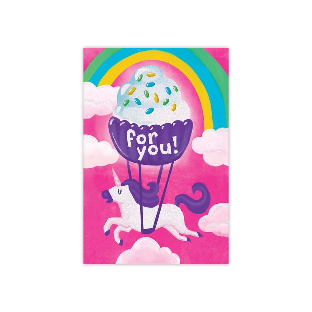 Glitter: Unicorn with Cupcake Enclosure Card