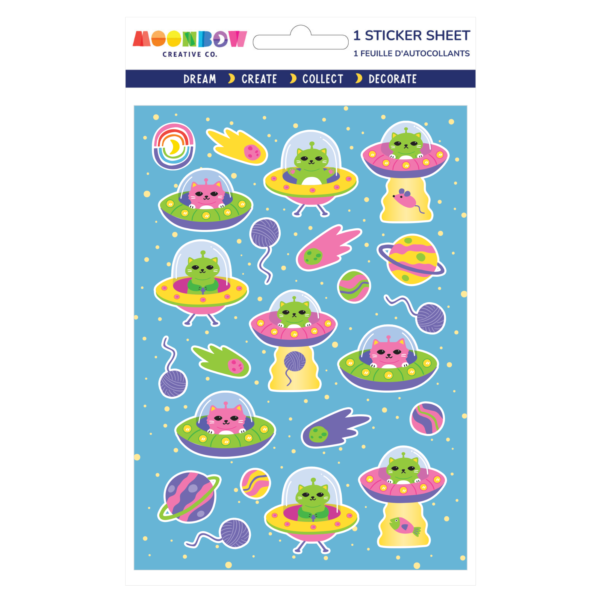 Fe-line-ing Saucers Hologram Sticker Sheet | MoonBow
