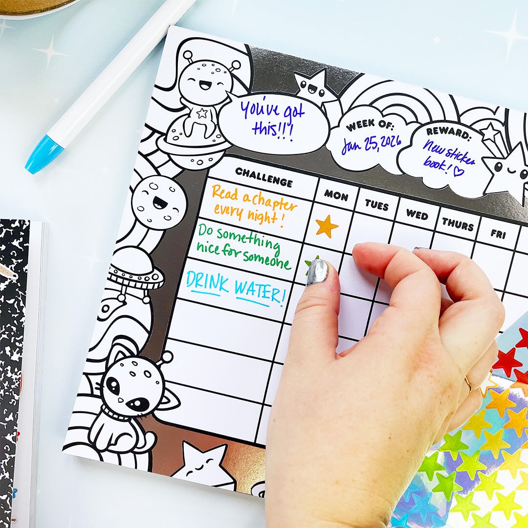 Outta This World Color-In Sticker Reward Chart | Pipsticks