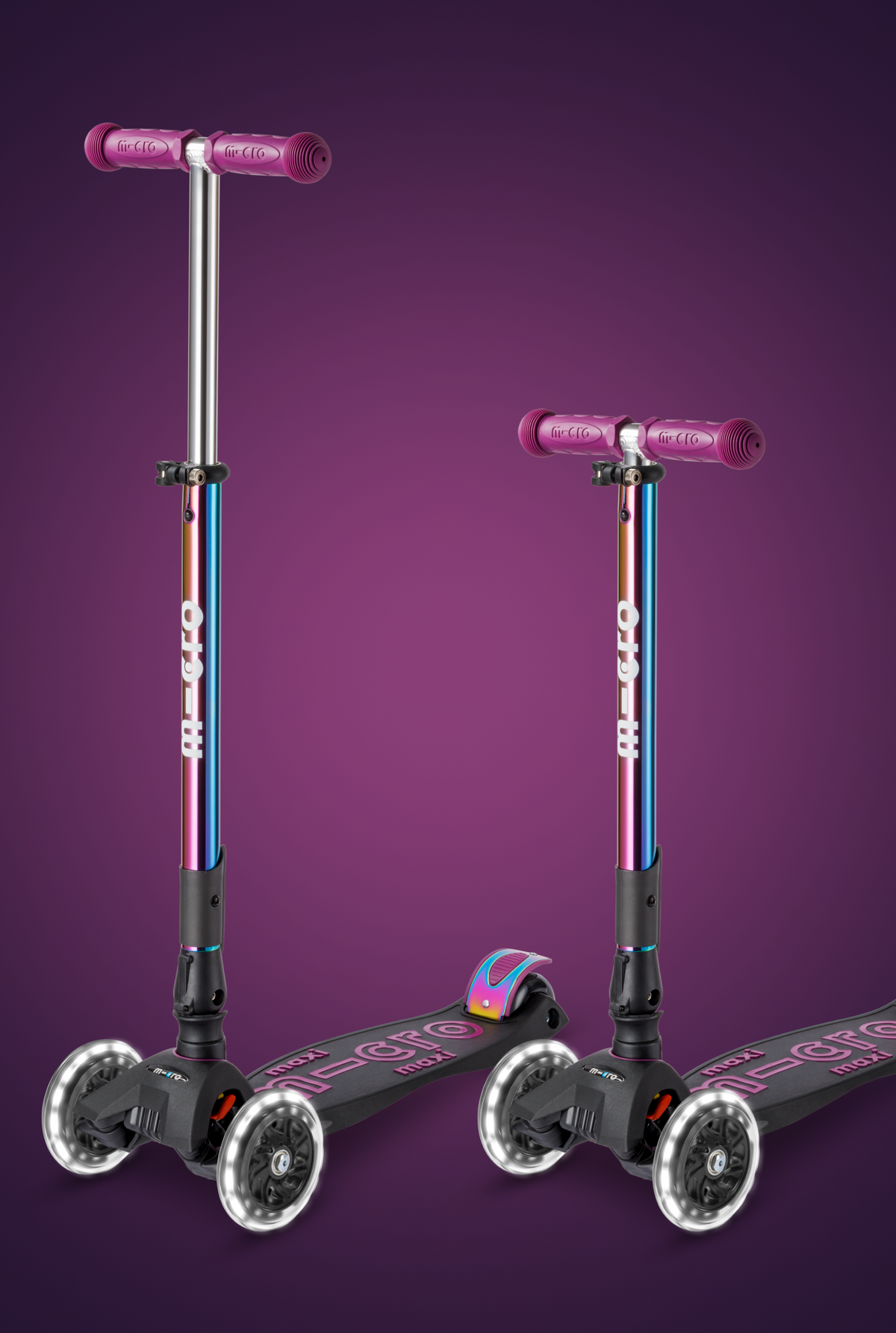 Micro Maxi Foldable LED Neochrome Scooter - Neochrome Purple
