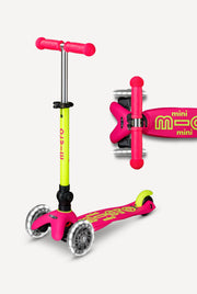 Micro Mini Foldable LED Scooter - Neon Flamingo Pink/Yellow - LOCAL PICK UP ONLY