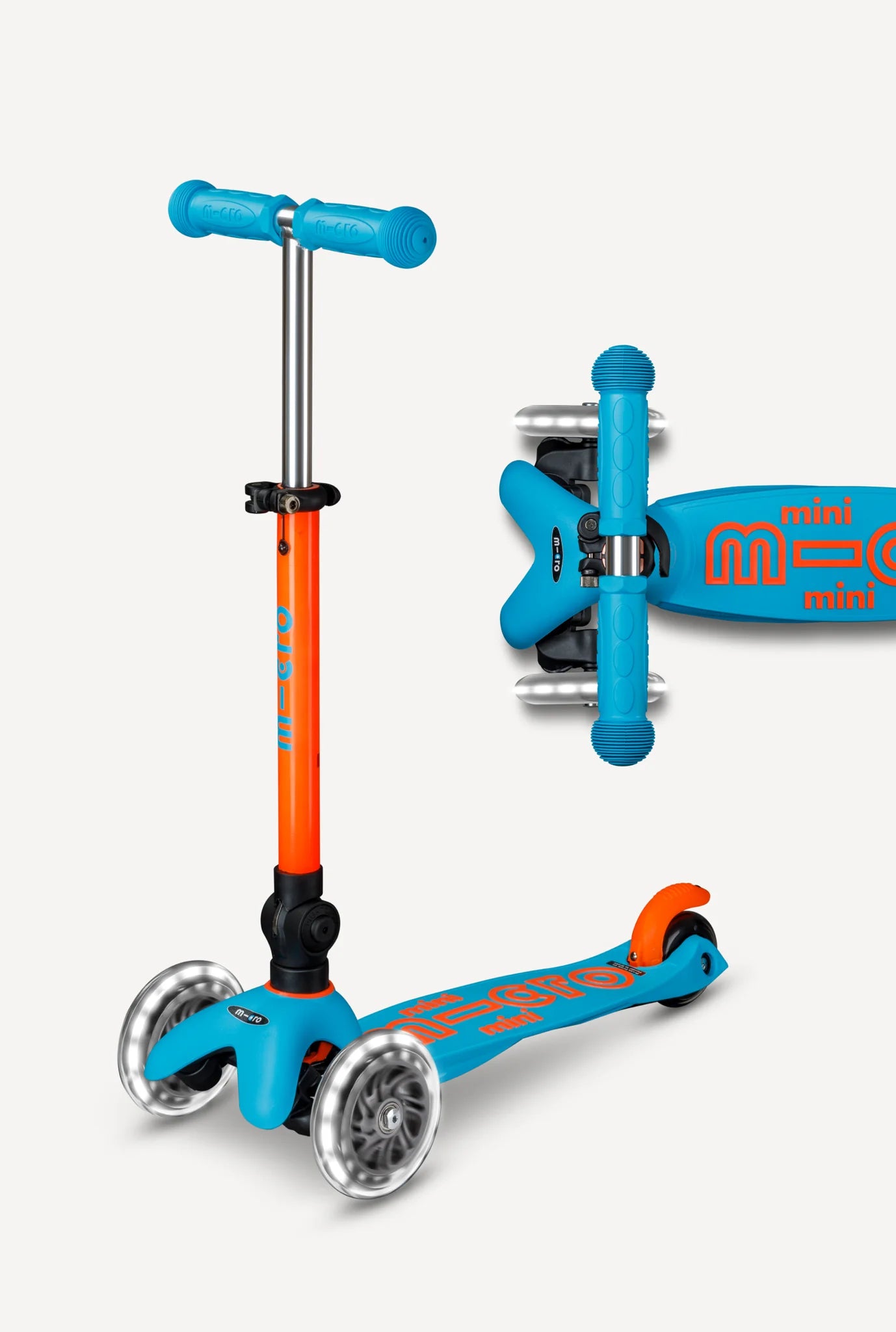 Micro Mini Foldable LED Scooter - Sunset Orange/Aqua - LOCAL PICK UP ONLY