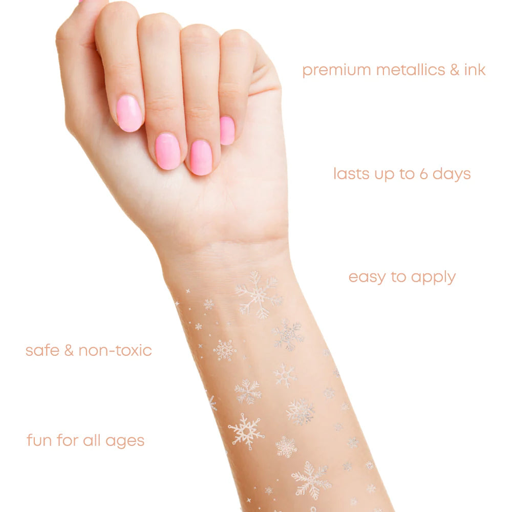 Winter Frost Holiday Temporary Tattoo Pack