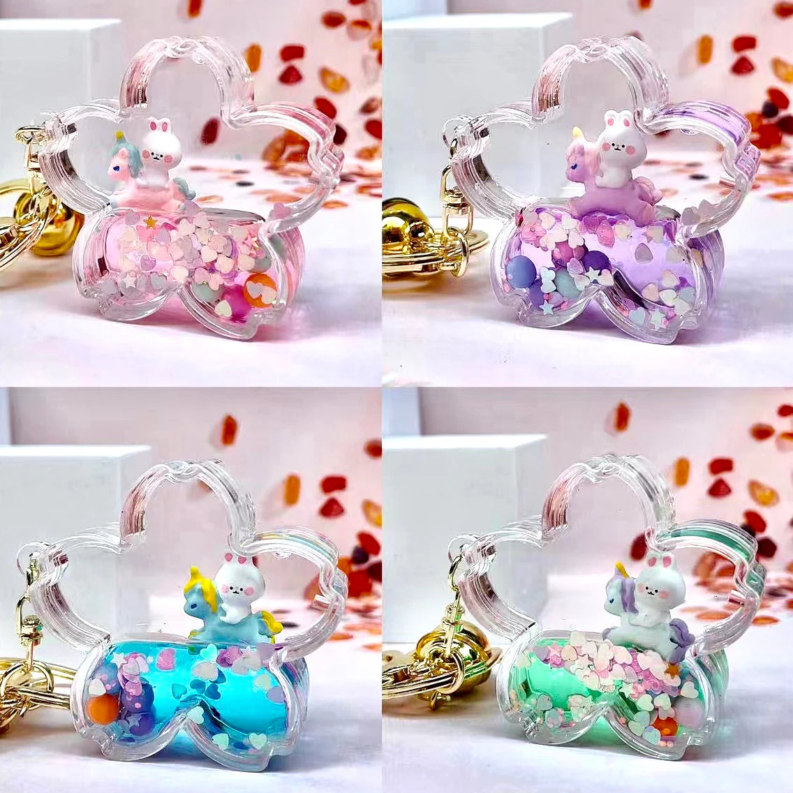 Flower Unicorn Bunny Floaty Key Charm | BC Mini