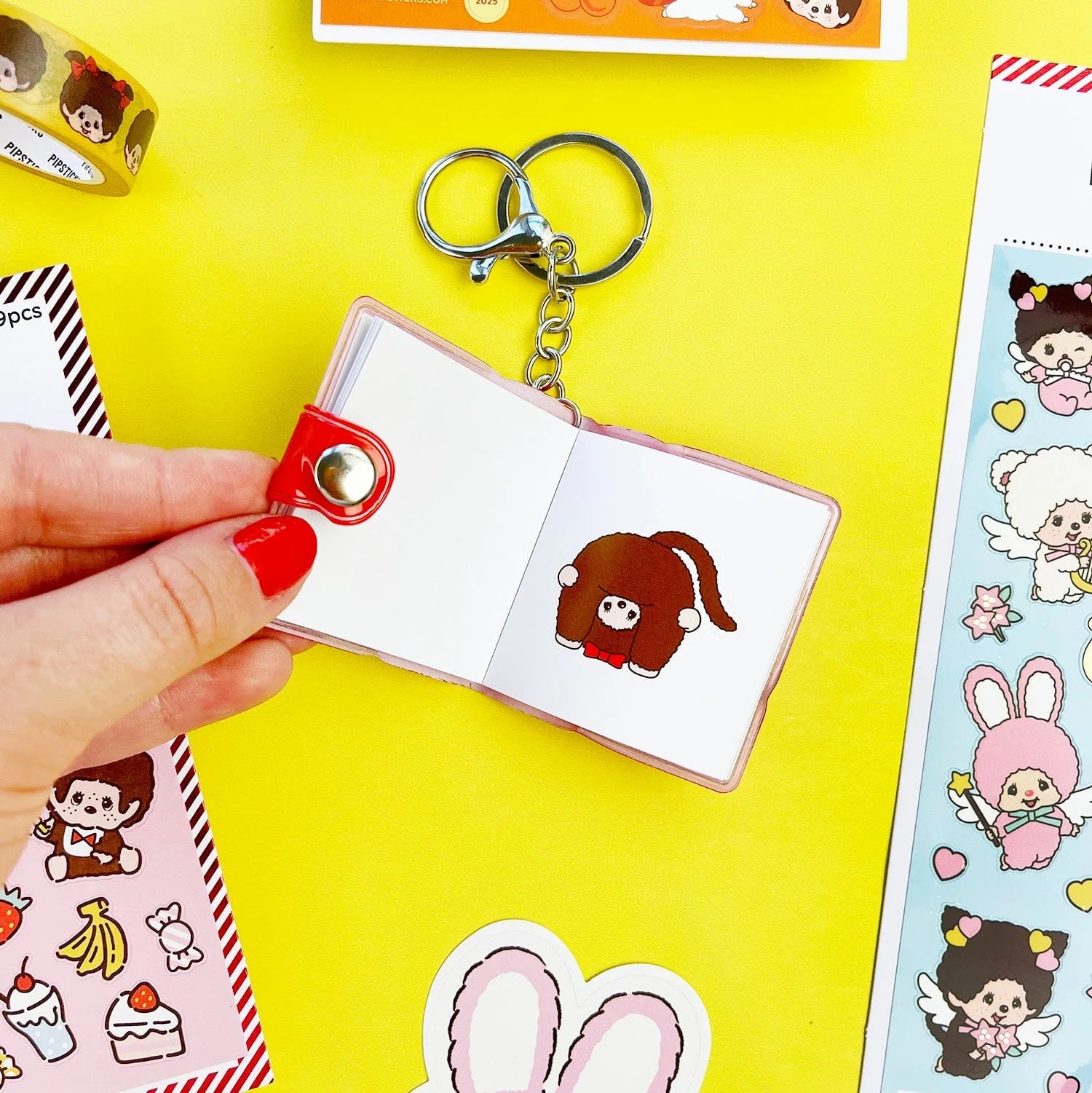 Friends Forever Monchhichi Mini Stickerbook Keychain | Pipsticks