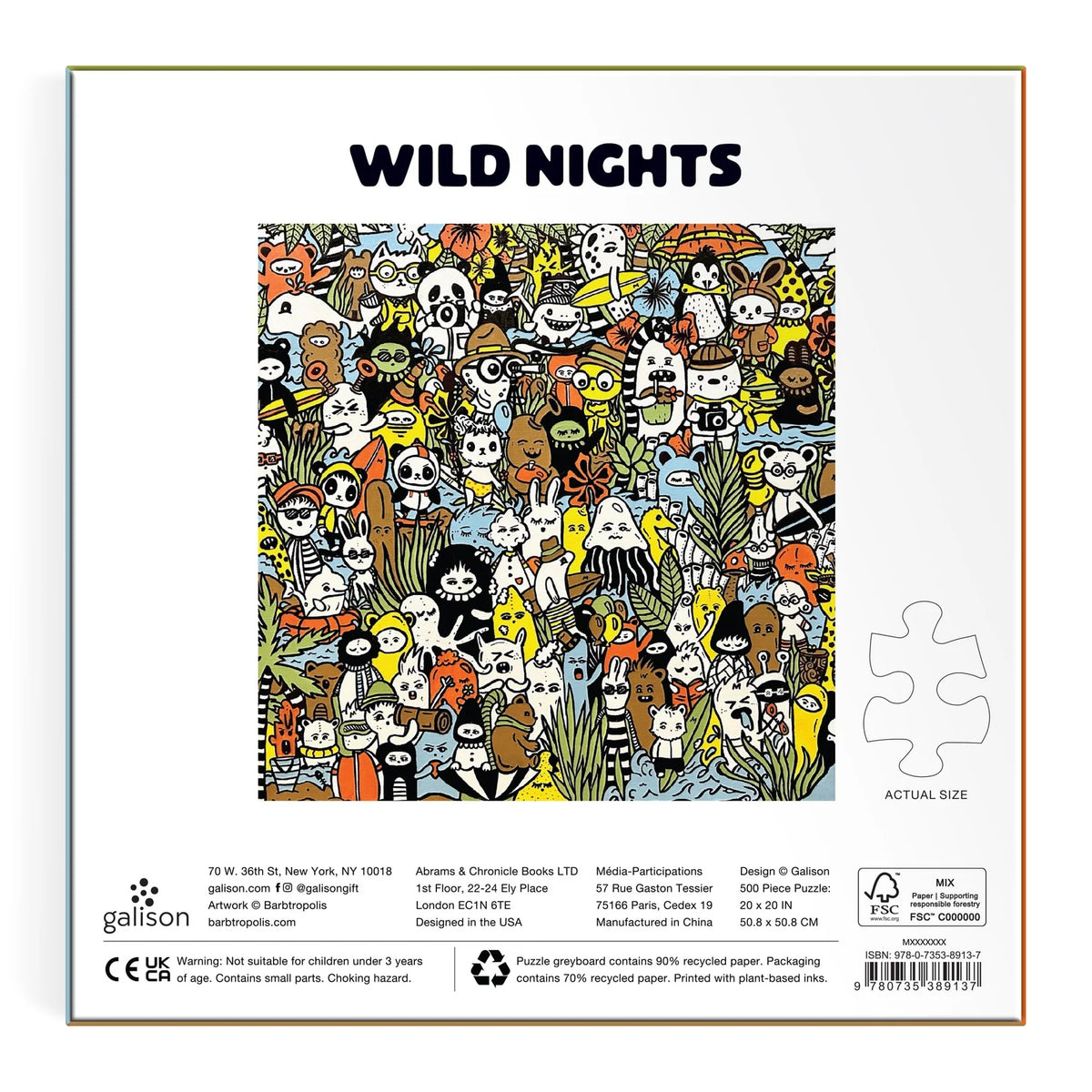 Barbtropolois Wild Nights 500 Piece Puzzle | Galison