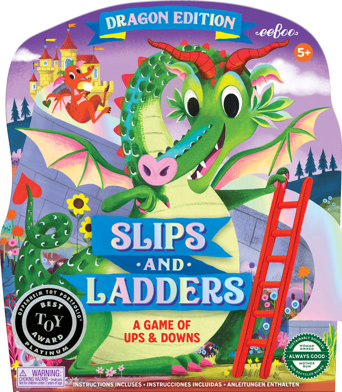 Slips & Ladders Dragon Edition Shaped Game | eeBoo