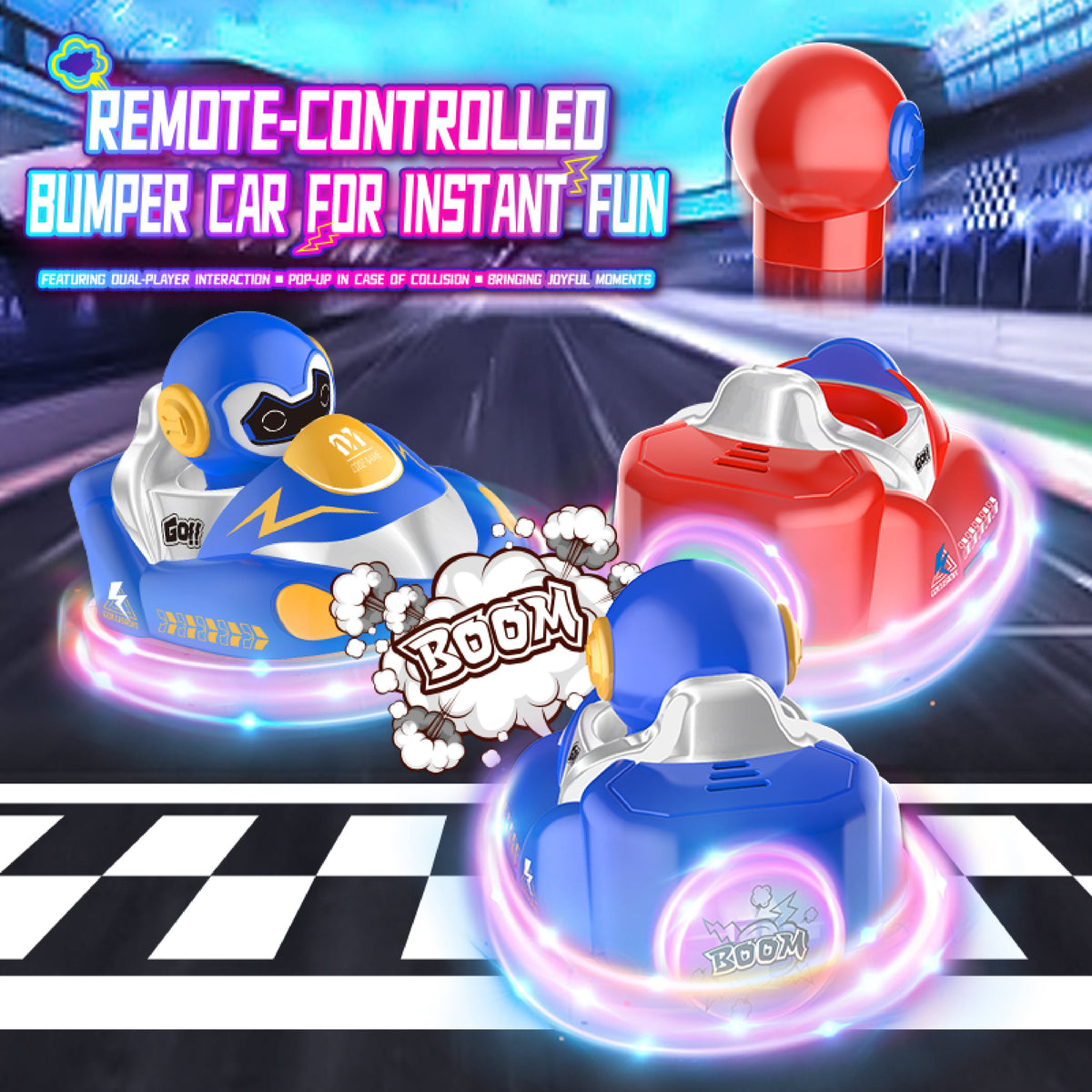 Lumezoom RC Glow Crasherz Bumper Cars | Mukikim - LOCAL PICKUP ONLY