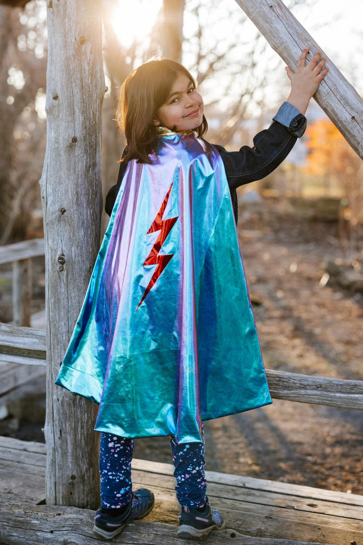 Blue Lightning Holographic Cape | Great Pretenders