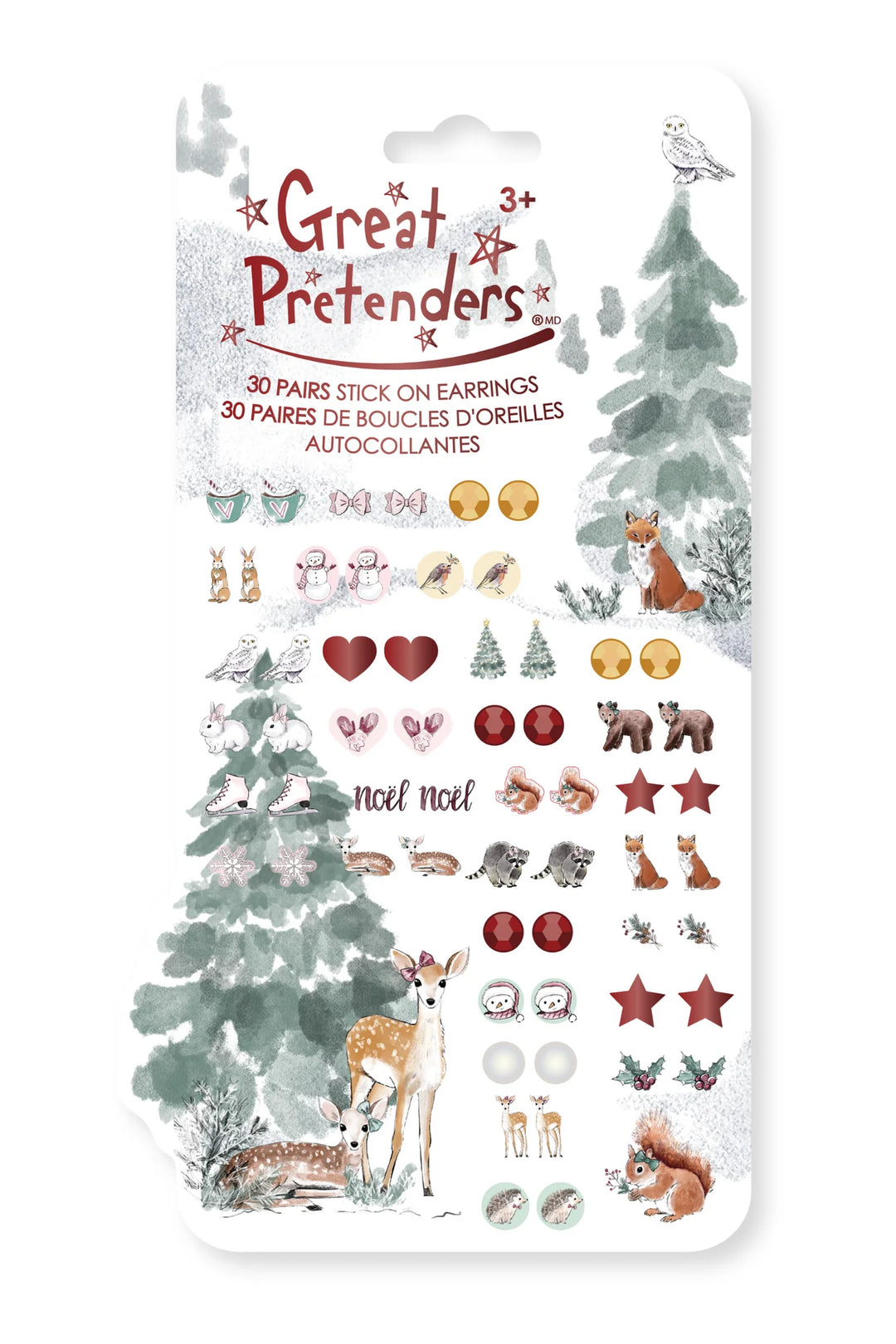 Woodland Fawn Holiday Sticker Earrings | Great Pretenders