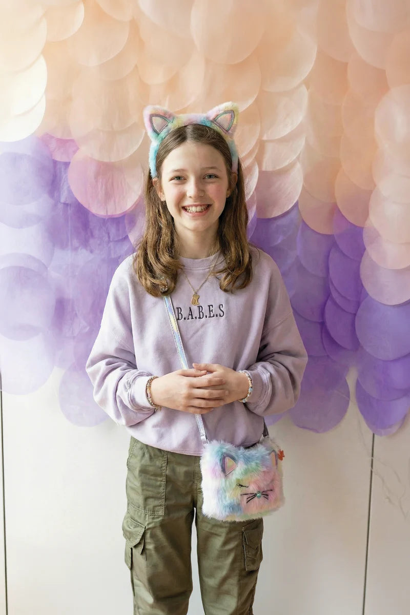 Rainbow Furry Kitty Purse | Great Pretenders