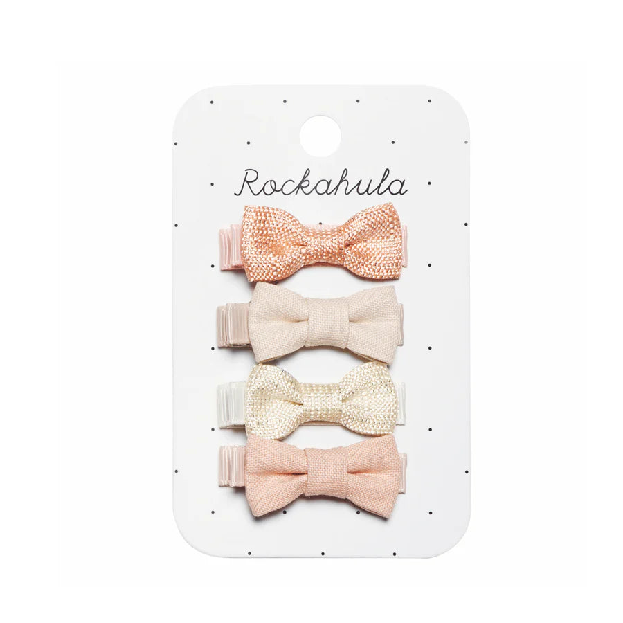 Linen Mini Bow Clips