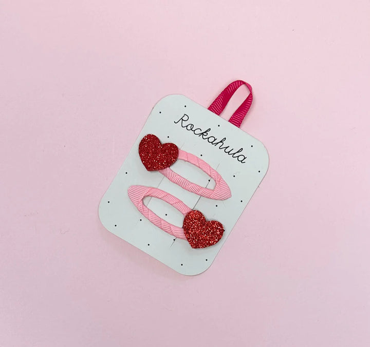 Love Heart Glitter Clips