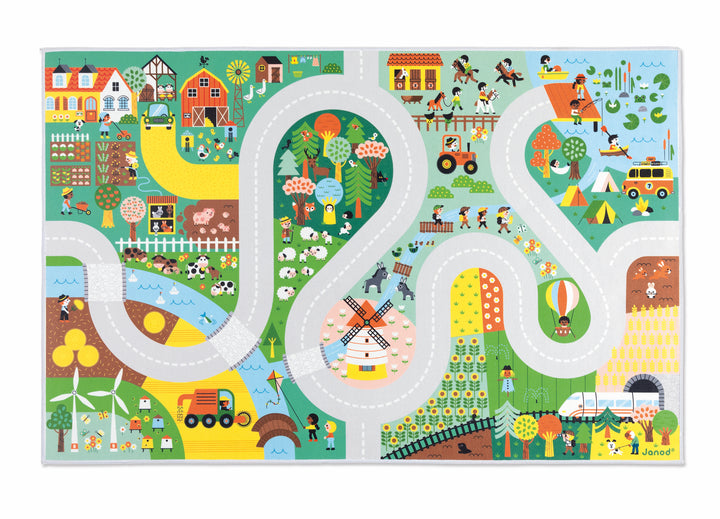 Play Mat with Circuit - Countyside - Cross Roads | Janod - LOCAL PICK UP ONLY