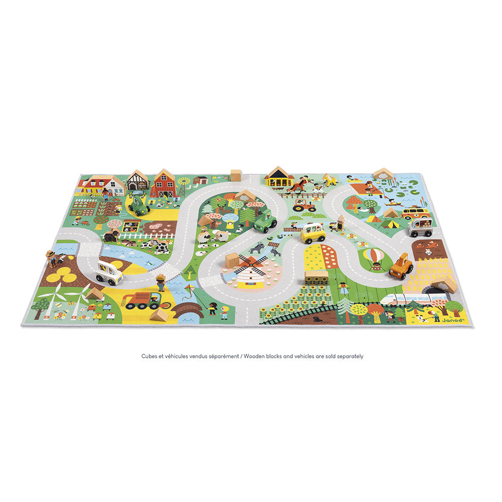 Play Mat with Circuit - Countyside - Cross Roads | Janod - LOCAL PICK UP ONLY