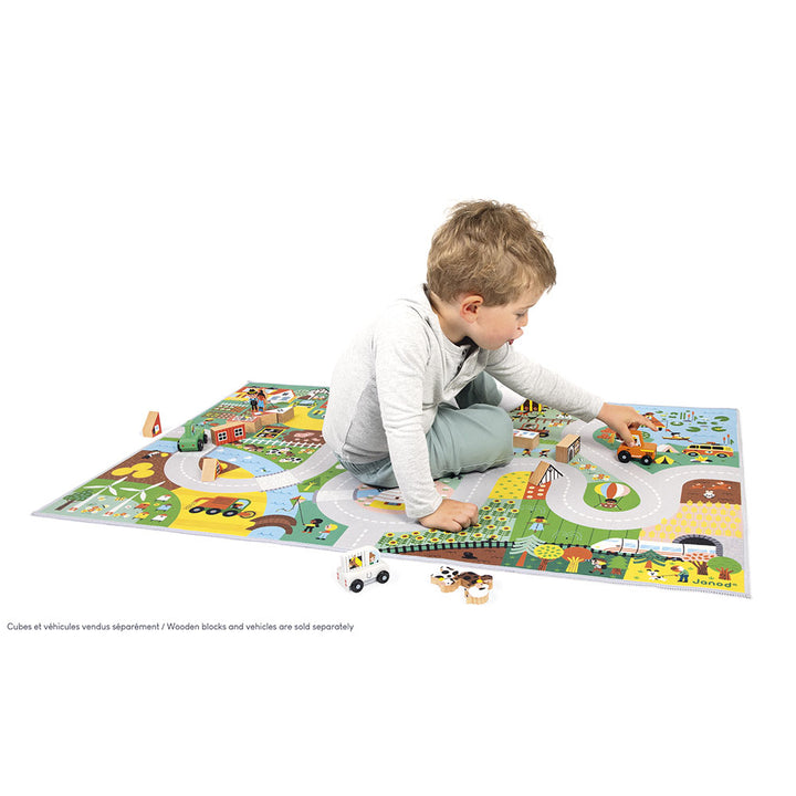 Play Mat with Circuit - Countyside - Cross Roads | Janod - LOCAL PICK UP ONLY