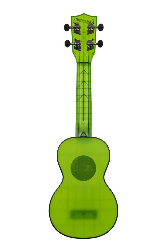 Back of Jade Green Transparent Soprano Waterman Ukulele