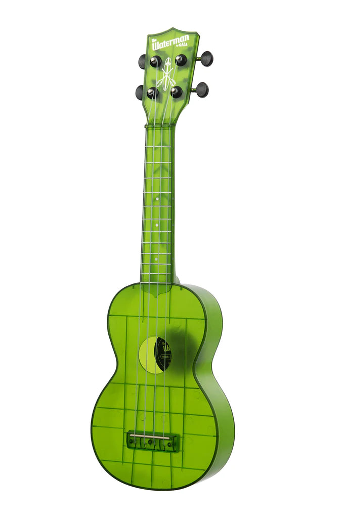 Side view Jade Green Transparent Soprano Waterman Ukulele
