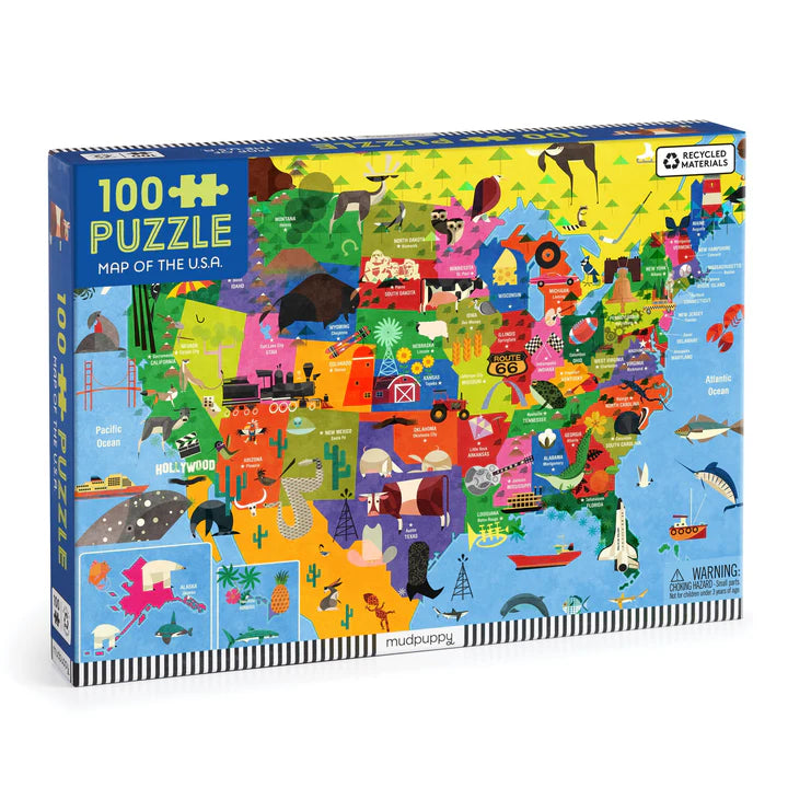Map of the U.S.A. 100 Piece Puzzle | mudpuppy