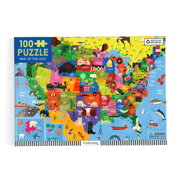 Map of the U.S.A. 100 Piece Puzzle | mudpuppy