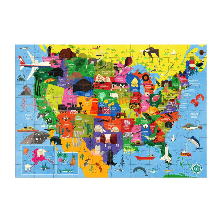 Map of the U.S.A. 100 Piece Puzzle | mudpuppy