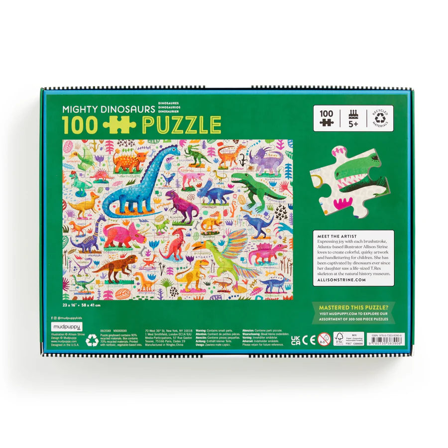 Mighty Dinosaurs 100 Piece Puzzle | mudpuppy
