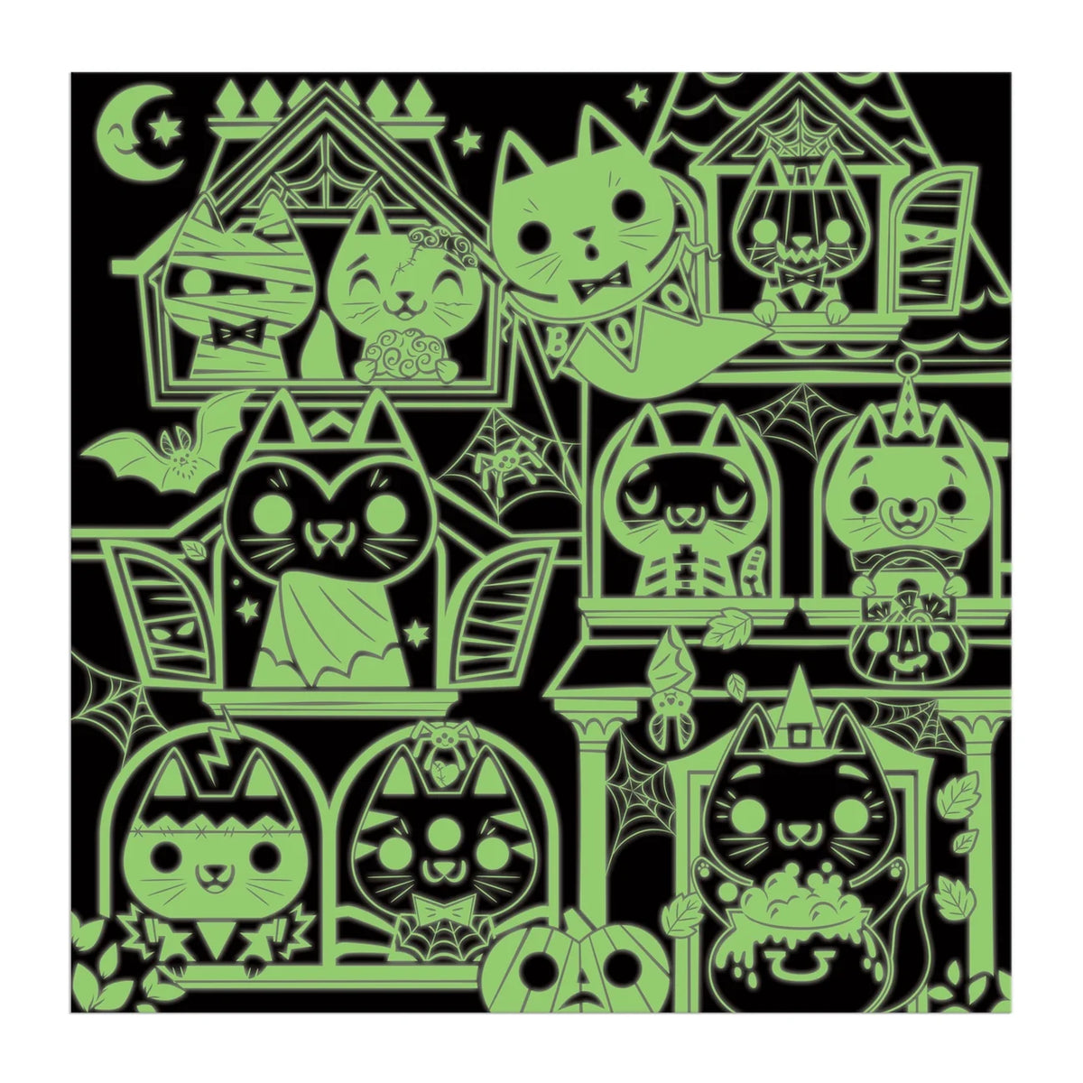 Haunted House Cats 300 Piece Glow in the Dark Puzzle | mudpuppy
