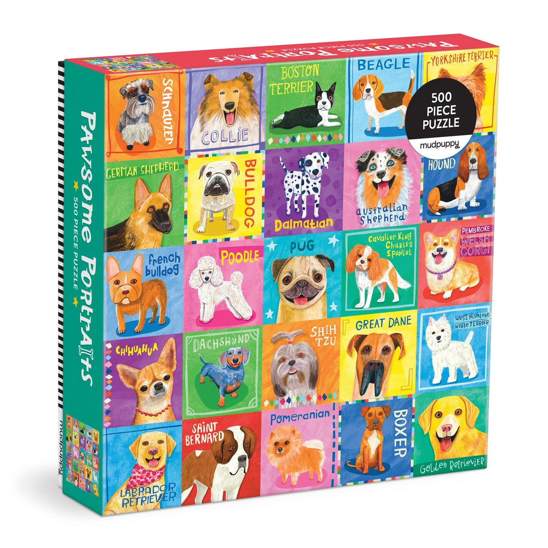 Pawsome Portraits 500 Piece Family Puzzle | Mudpuppy