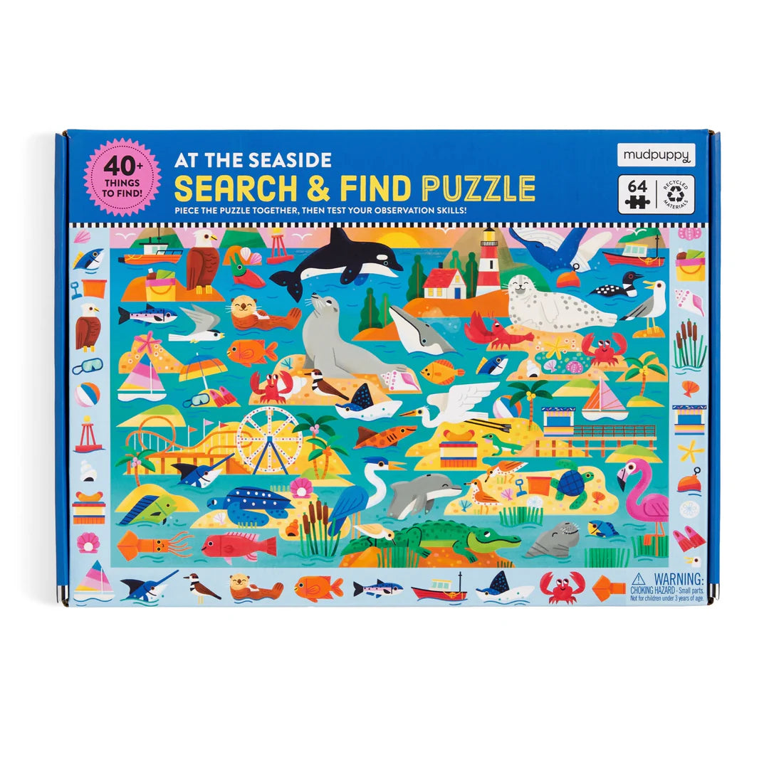 At the Seaside 64 Piece Search & Find Puzzle | mudpuppy