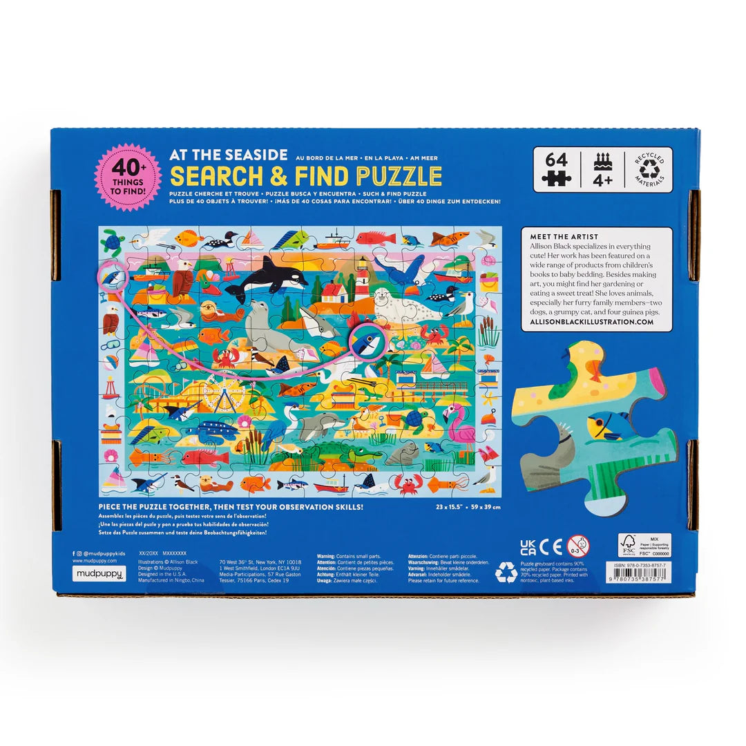 At the Seaside 64 Piece Search & Find Puzzle | mudpuppy