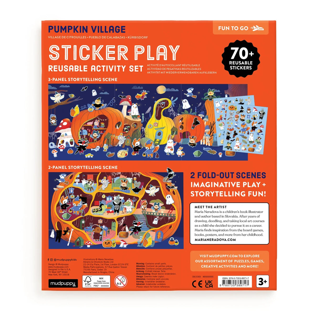 Pumpkin Village Sticker Play Reusable Activity Set | mudpuppy