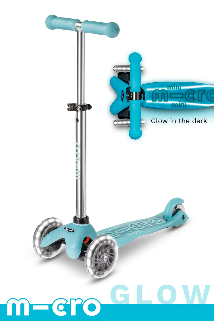 Micro Mini Glow Plus LED Scooter - Glacier Aqua - LOCAL PICK UP ONLY