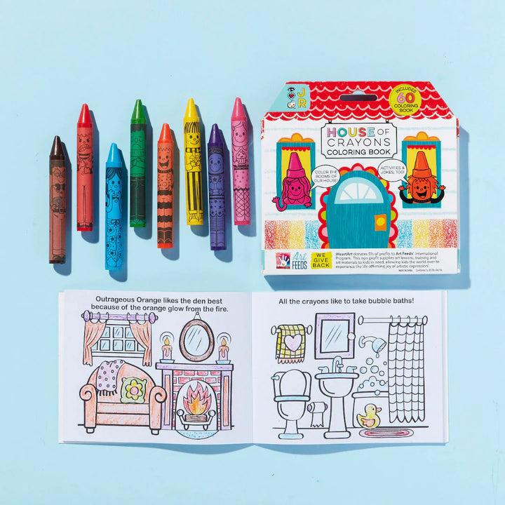 House of Crayons with Coloring Book | Bright Stripes