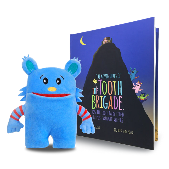 Blue 8" Tooth Pillow & Book Gift Set| The Tooth Brigade