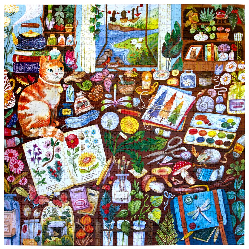 Naturalist's Cat 1000 Piece Puzzle | eeBoo