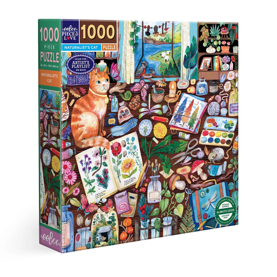 Naturalist's Cat 1000 Piece Puzzle | eeBoo