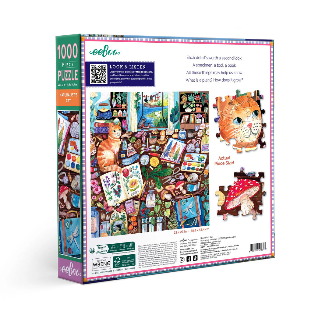 Naturalist's Cat 1000 Piece Puzzle | eeBoo