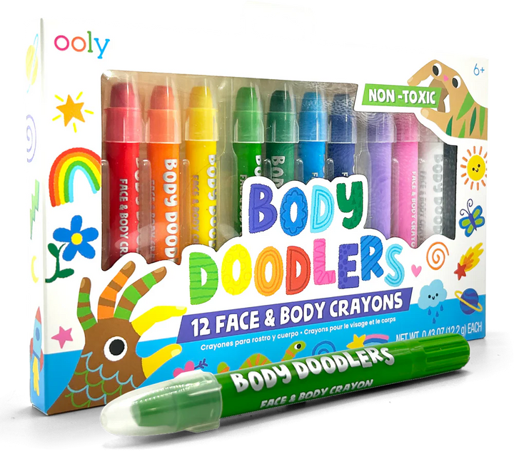 Body Doodlers - Face & Body Crayons - Set of 12 | OOLY