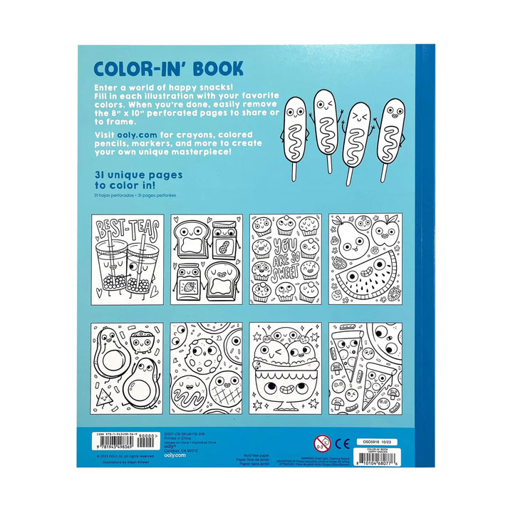 Color-In' Book: Happy Snacks | OOLY