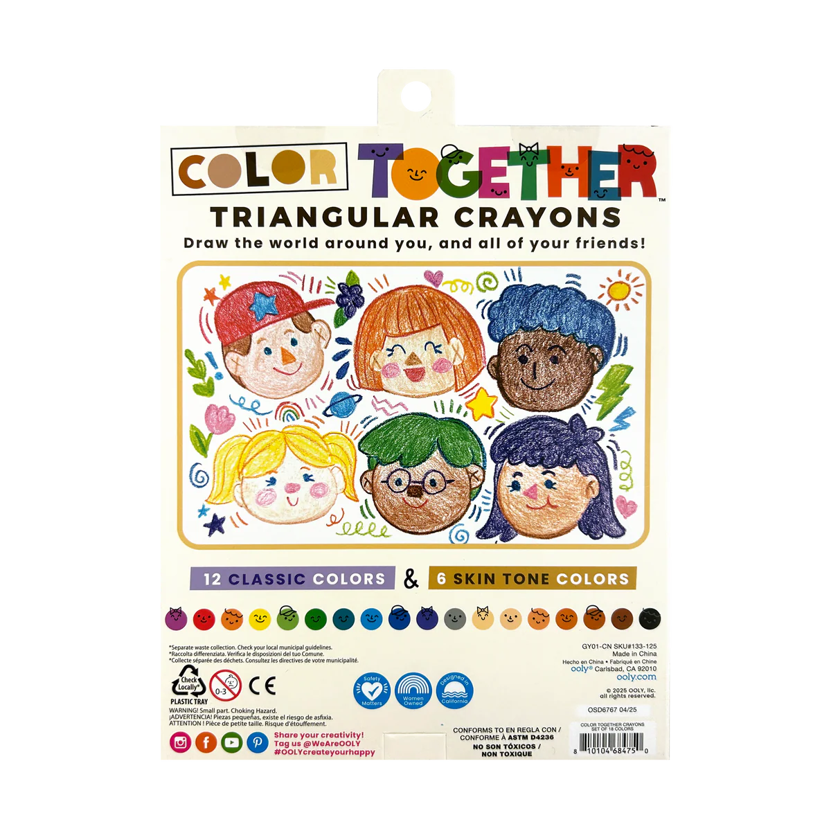 Color Together Triangular Crayons - Set of 18 | OOLY