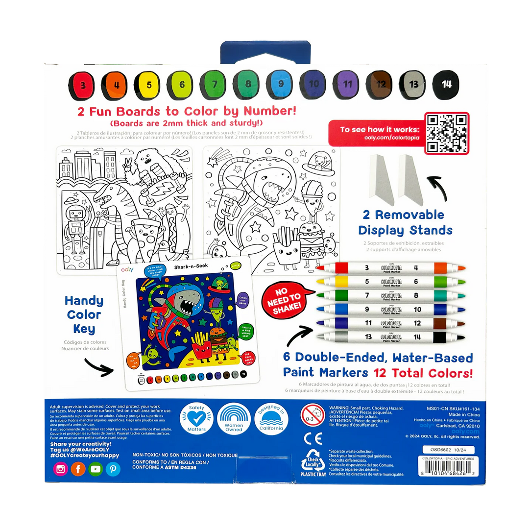 Colortopia Color By Number Paint Marker Kit - Epic Adventures | OOLY