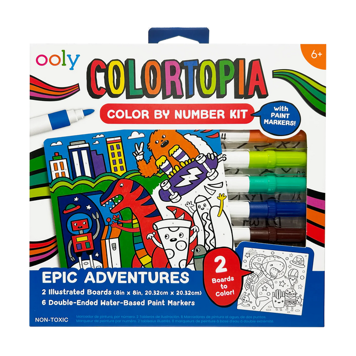Colortopia Color By Number Paint Marker Kit - Epic Adventures | OOLY