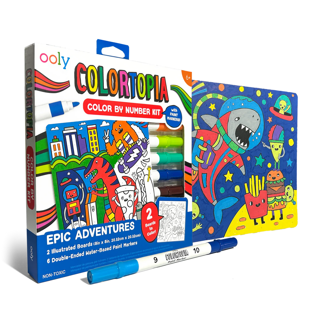 Colortopia Color By Number Paint Marker Kit - Epic Adventures | OOLY