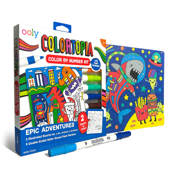 Colortopia Color By Number Paint Marker Kit - Epic Adventures | OOLY