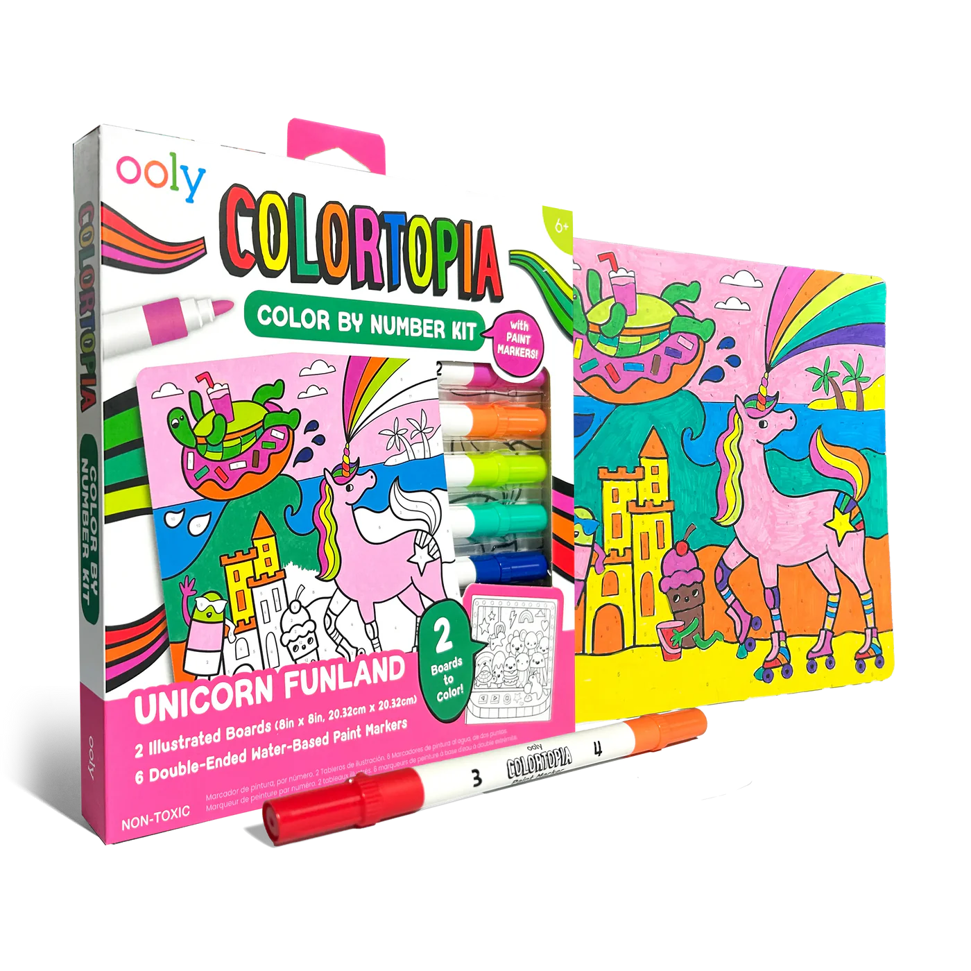 Colortopia Color By Number Paint Marker Kit - Unicorn Funland | OOLY