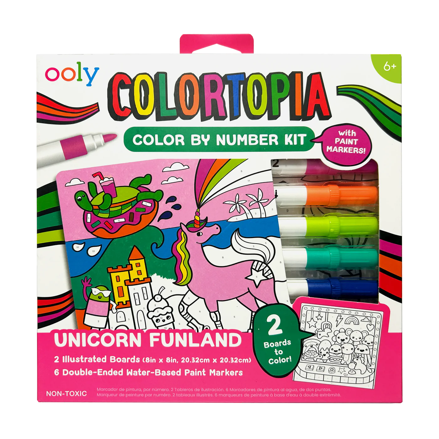 Colortopia Color By Number Paint Marker Kit - Unicorn Funland | OOLY