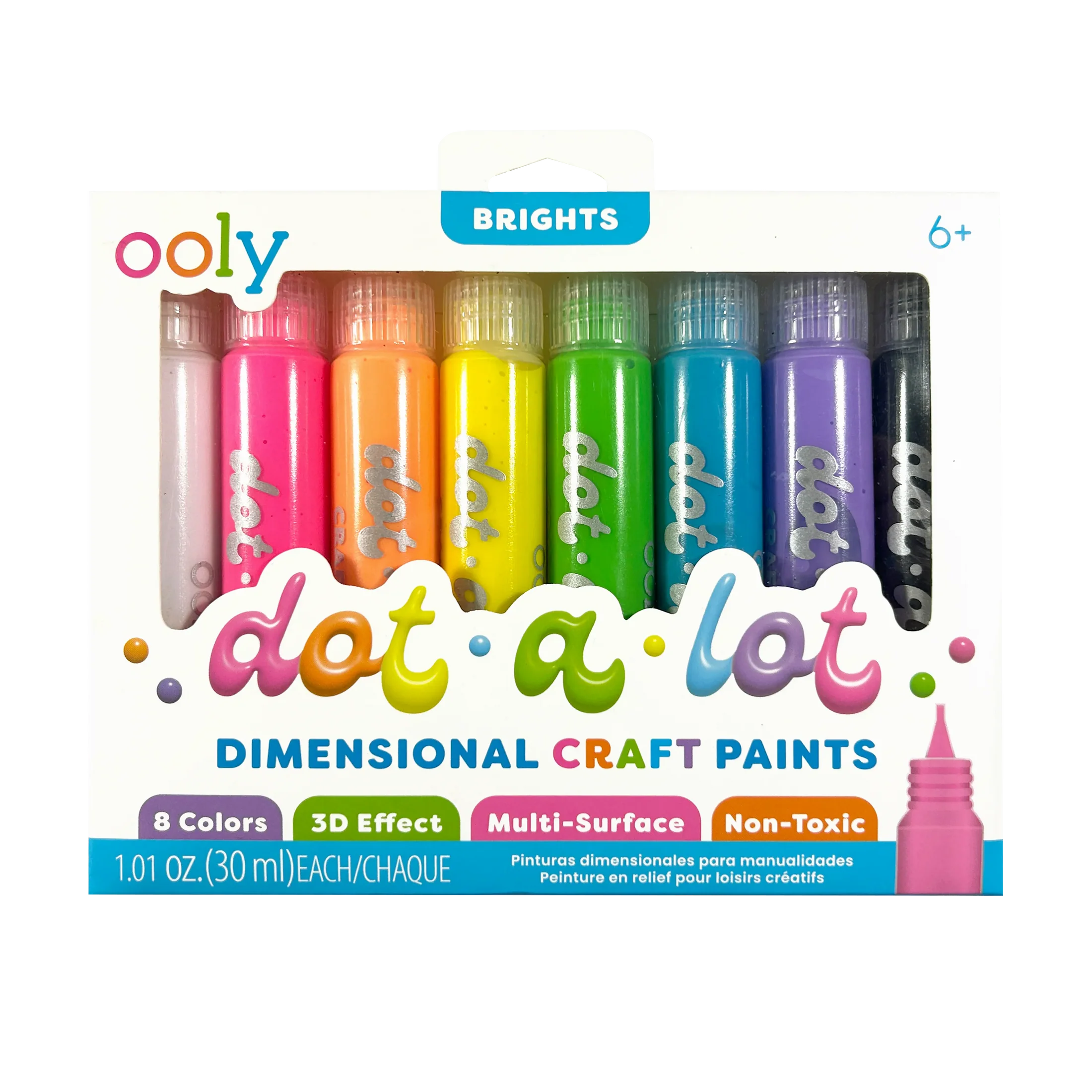 Dot-a-Lot 3D Dimensional Craft Paint - Brights - Set of 8 | OOLY